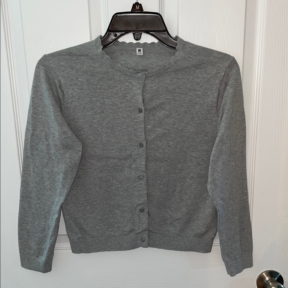 Uniqlo Girls Heather Gray Cardigan